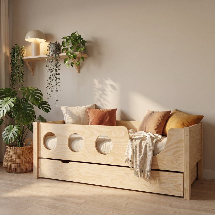 Lit gigogne enfant ALBA | 2 couchages, bois massif